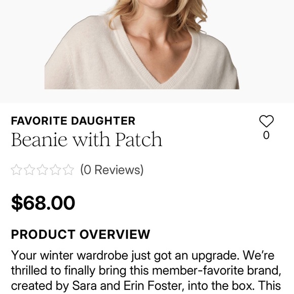 Favorite Daughter Cream Ribbed Knit Beanie - Picture 4 of 5